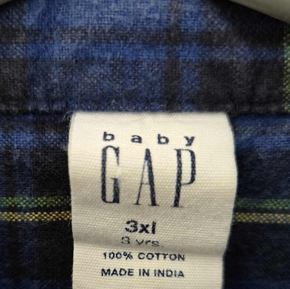GAP Toddler Blue and Yellow Plaid Button-Down Shirt - Picture 4 of 4